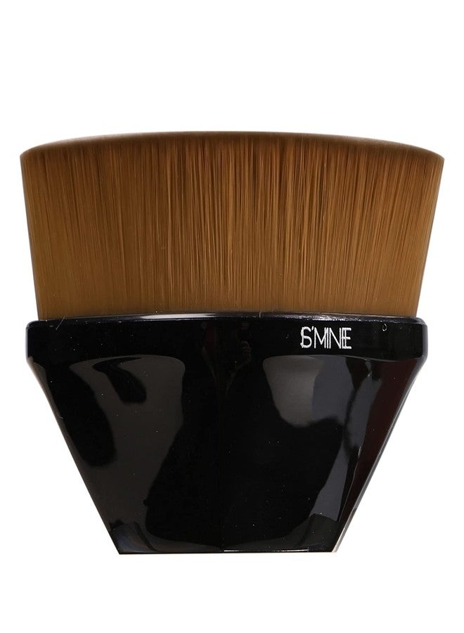 IS'MINE ISMINE Foundation Makeup Brush Flat Top Kabuki Hexagon Face Blush Liquid Powder Foundation Brush for Blending Liquid, Cream or Flawless Powder Cosmetics with Bonus Protective Case (Black) - Image 2